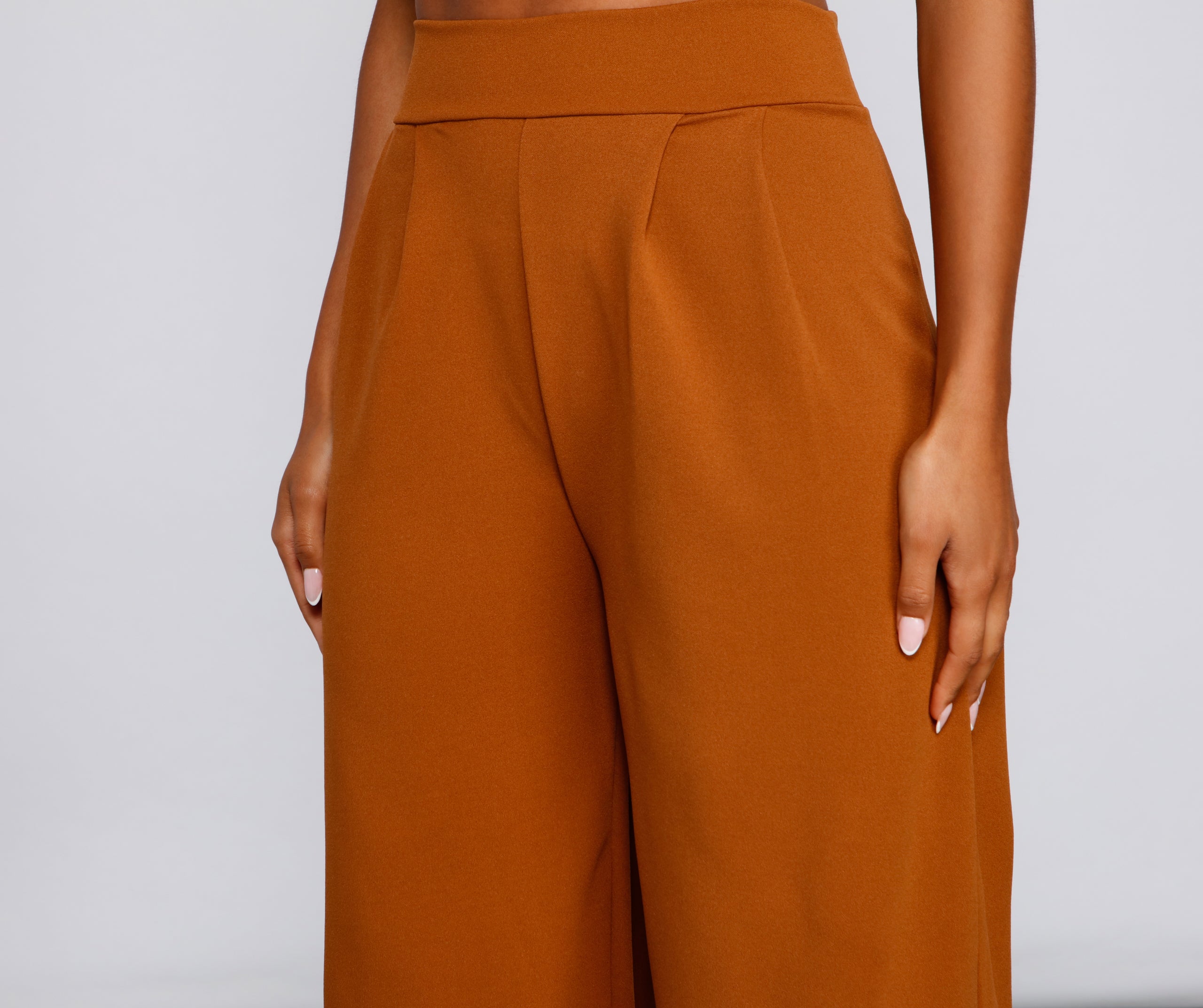 High Waist Pleated Wide Leg Pants