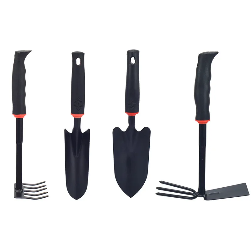 4PCS Gardening Tools Set Carbon Steel  Garden Hand Tools Kit Mini Garden Tools Kit Herramienta Dual hoe Rake Shovel