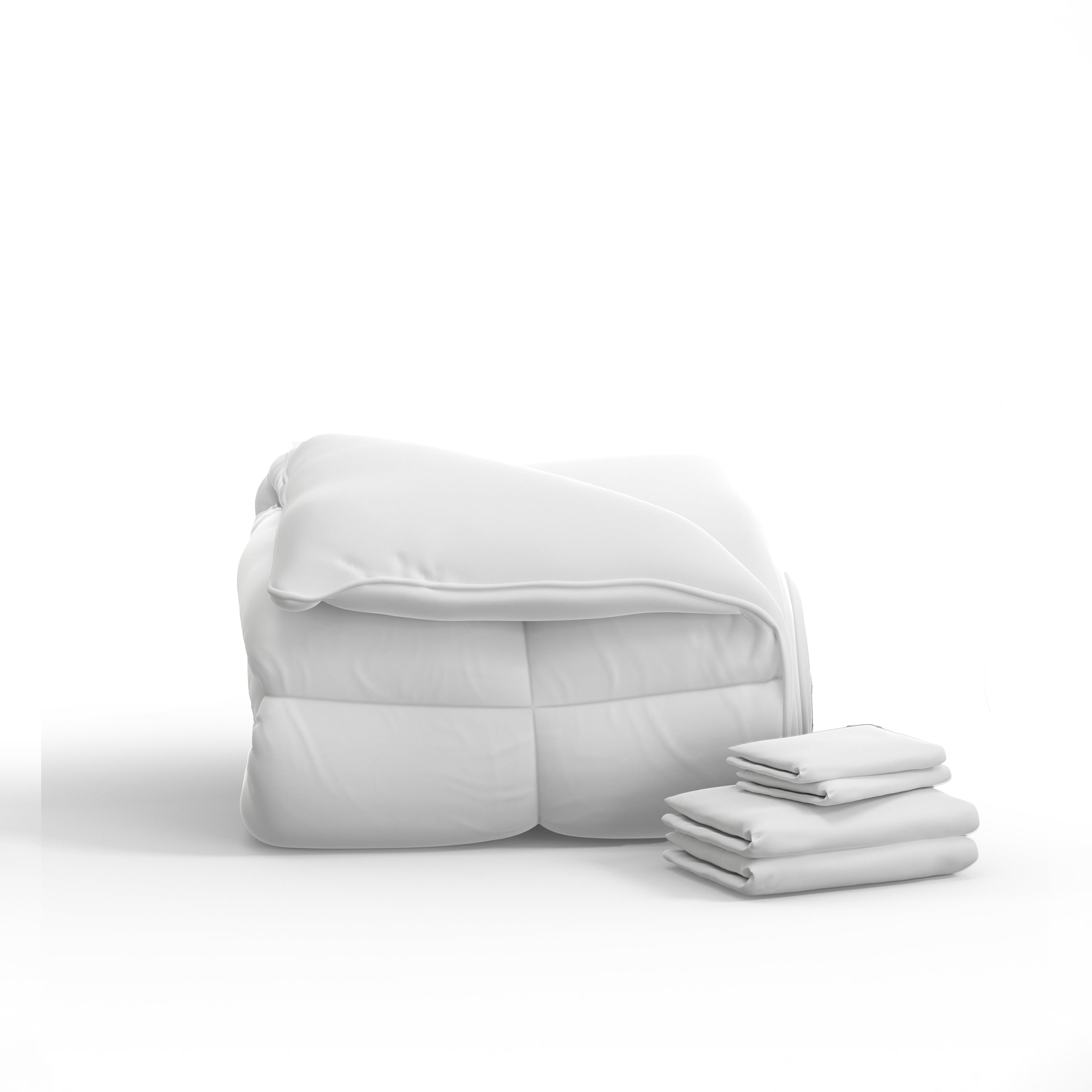 Dawn 5-Piece Down Alternative Bed-in-a-Bag Comforter Set in White | Full | Solid and Reversible Comforter