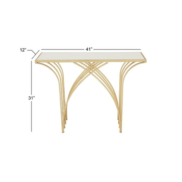 Gold Iron Modern Console Table 31 x 41 x 12 - 41 x 12 x 31