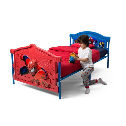 Delta Children Marvel Spider-Man 3D Plastic Twin Bed, Red