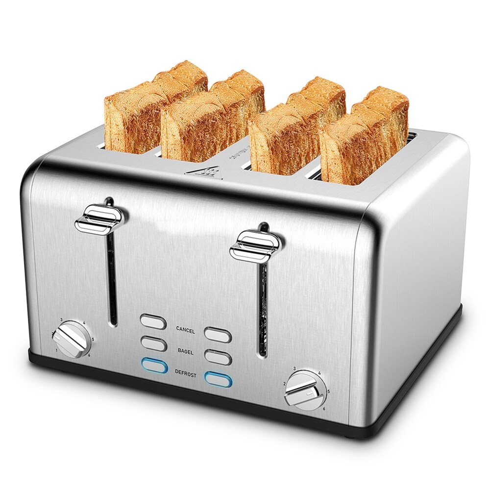 Stainless Steel Extra Wide Slot Toaster with Dual Control Panels