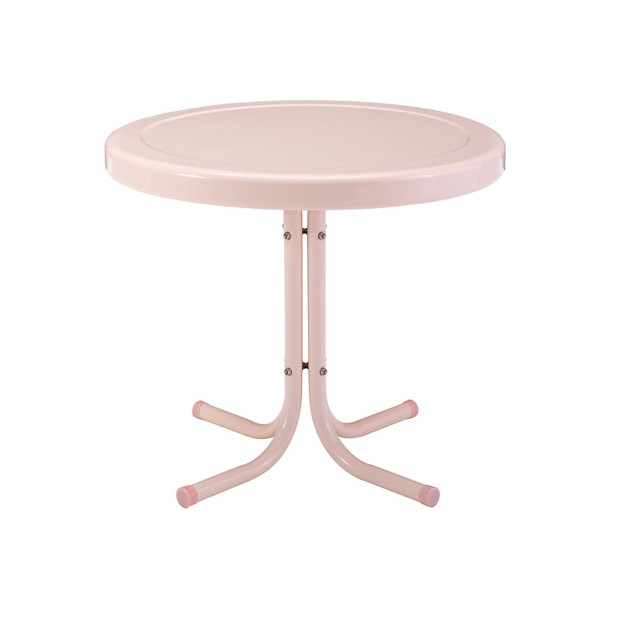 Crosley Griffith Outdoor Side Table Pastel Pink Gloss