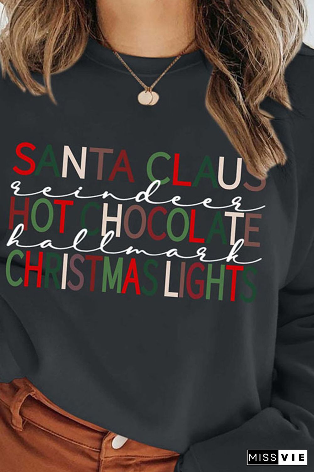 Santa Claus Hot Chocolate,Christmas Light Classic Crew Sweatshirt Wholesale