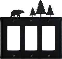 Village Wrought Iron EGGG 83 Bear   Pine Trees   T...