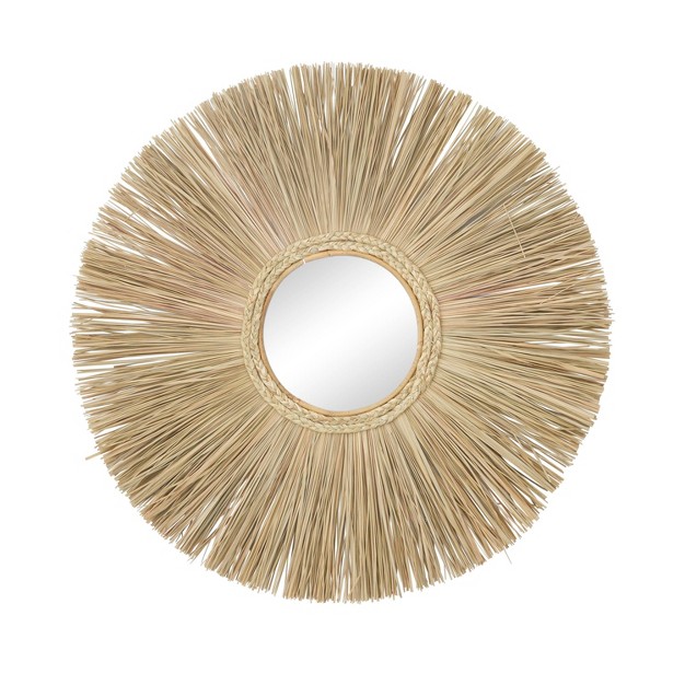 Wood Starburst Wall Mirror Brown Olivia amp May