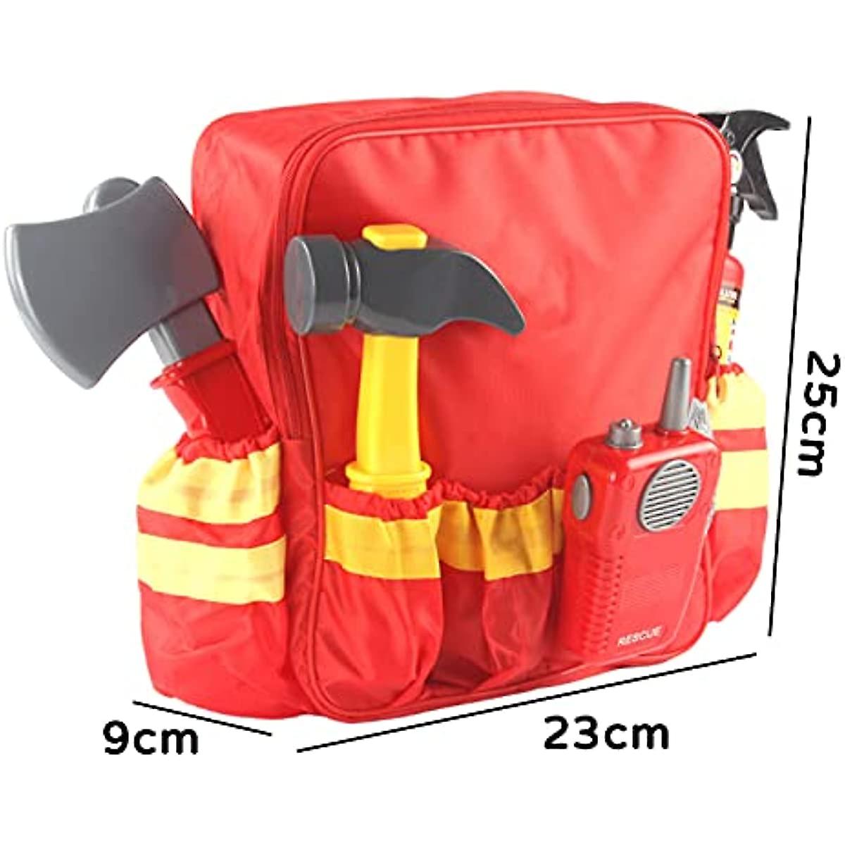 Shunfaji Children S Costume Firefighter With 6 Accessories A Storage Bag Toy Firefighter Accessories For Carnival Children Boys Girls 3 4 5 6 7 8 Year