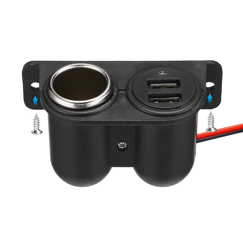 Car Cigarette Lighter Socket Splitter Dual Usb Charger Power Adapter Socket 12v