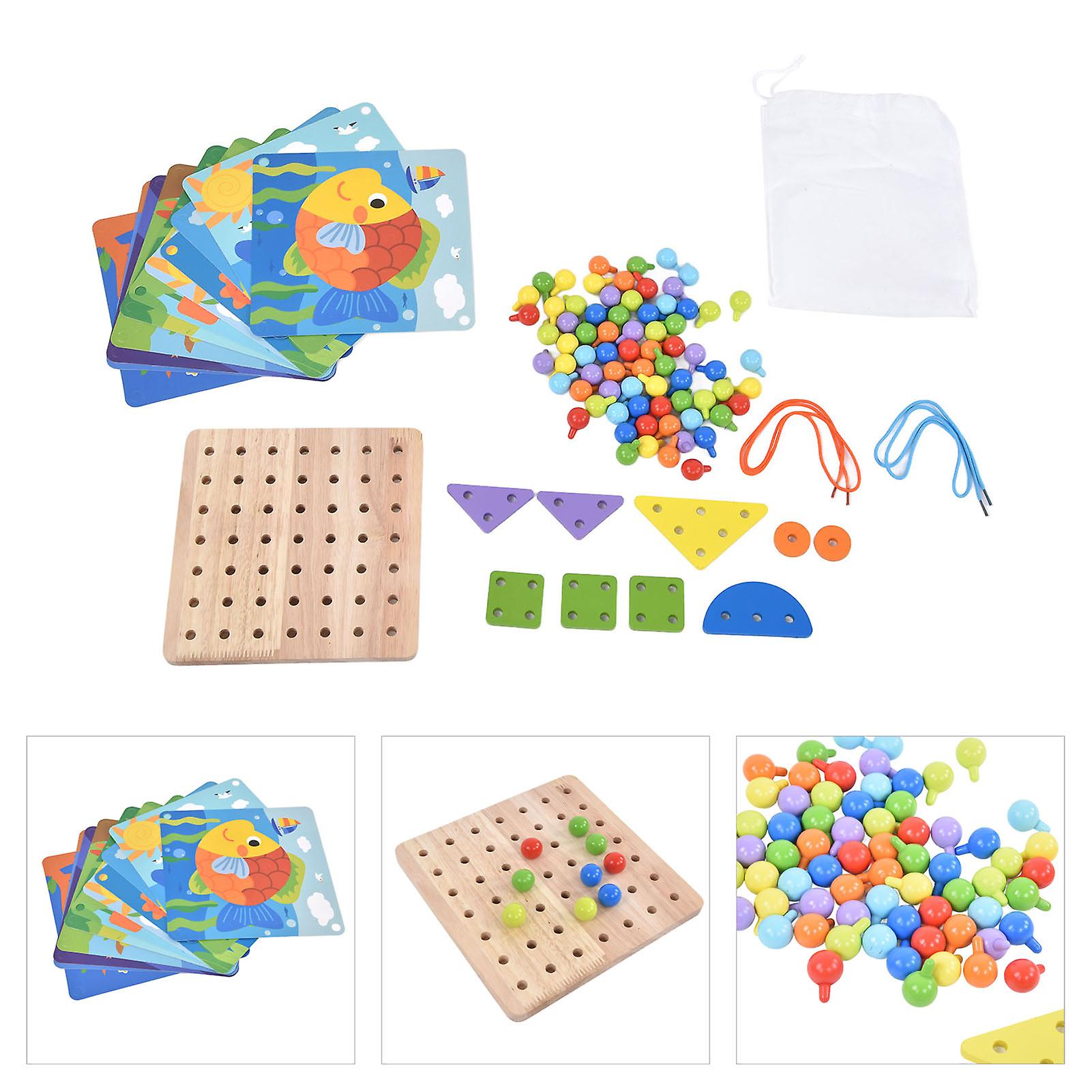 Early Education Musthroom Nali Puzzle Toy Button Art Toys Color Matching Pegboard for 3 Year Up Kids2 in 1 Early Education