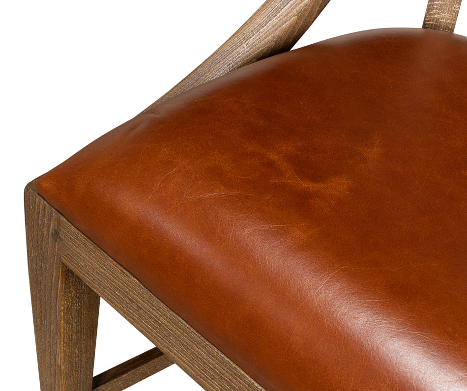 Fireside Vineyards Dining Chairs Set of 2 Husk Leather Seat   Traditional   Dining Chairs   by Sideboards and Things  Houzz