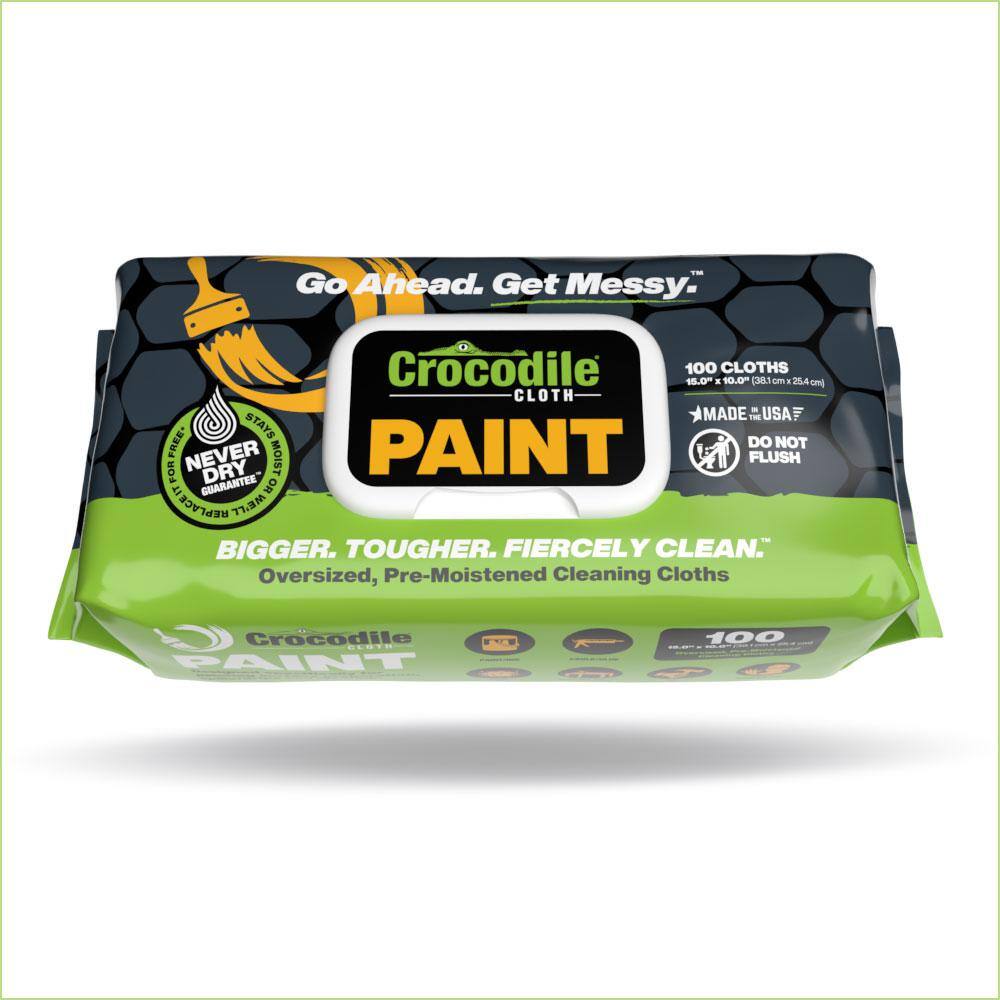 CROCODILE CLOTH Professional Paint Pre-Moistened Heavy-Duty Wet Cloths Cleaning Wipes (100 Per Pack) 6920