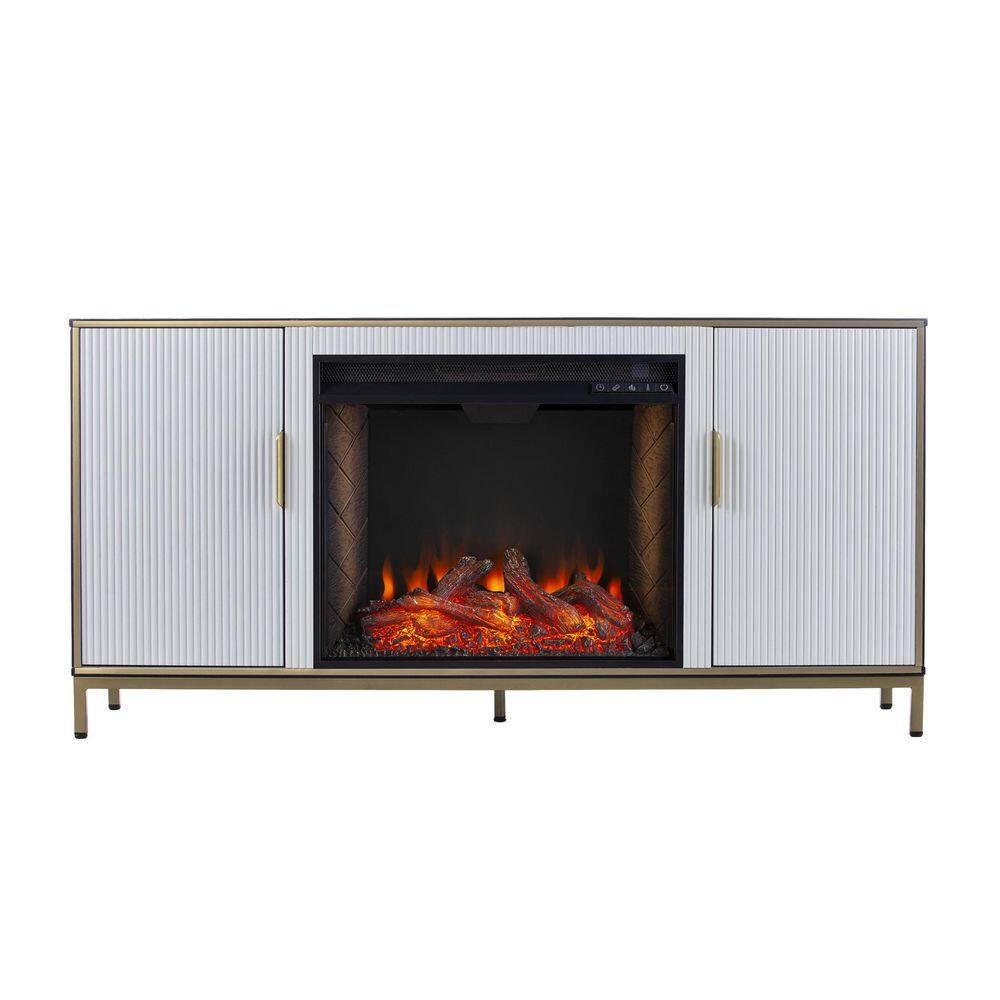 SEI FURNITURE Daltaire Smart Electric Fireplace with Media Storage in Black FS1217356