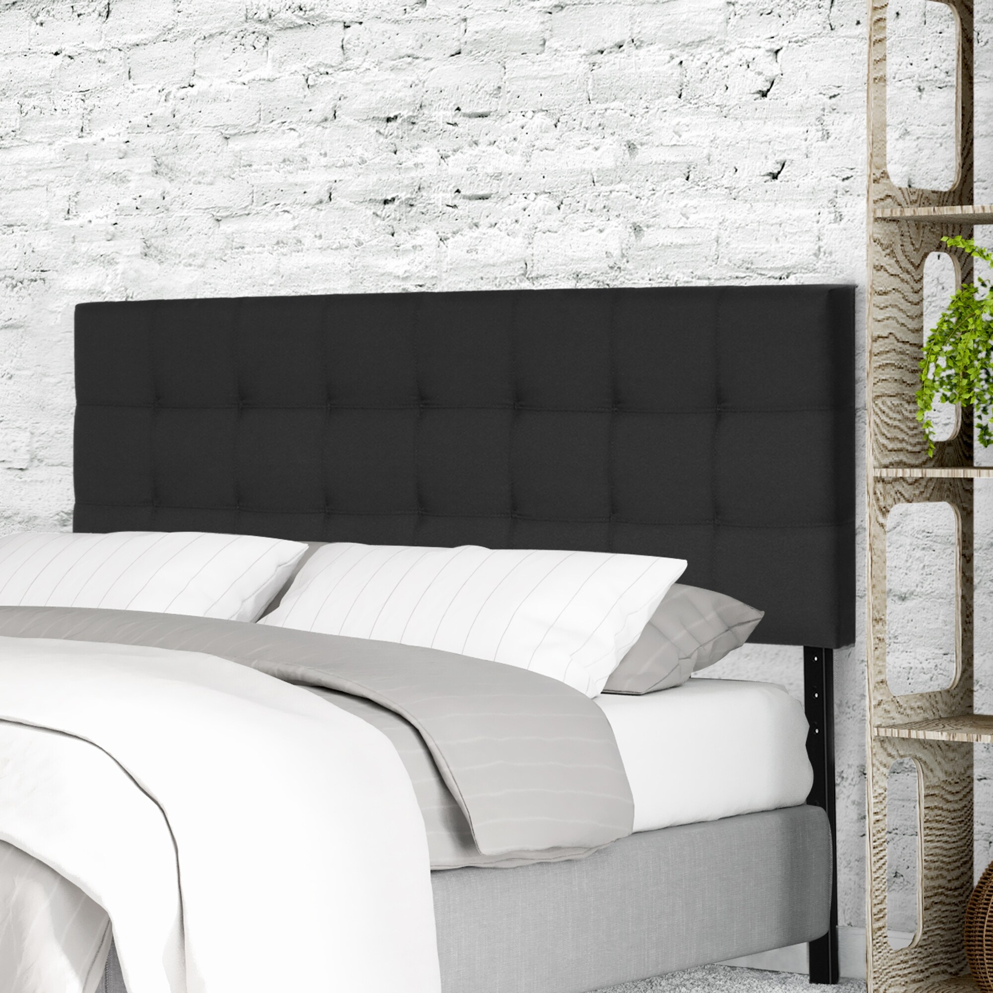 Carbon Loft Dashwood Tufted Black Headboard - - 20986527