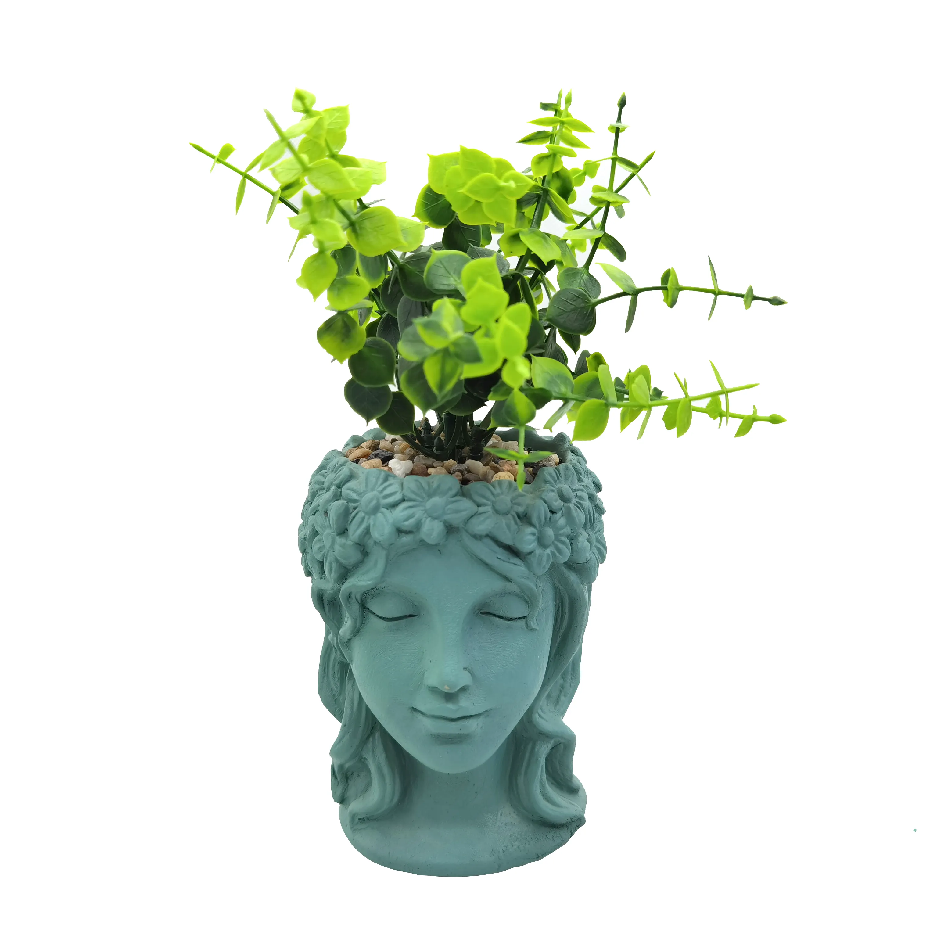 Custom Figure Sculpture Cement Artificial Flowers Plant Pots Garden Supplies for Garden Decor