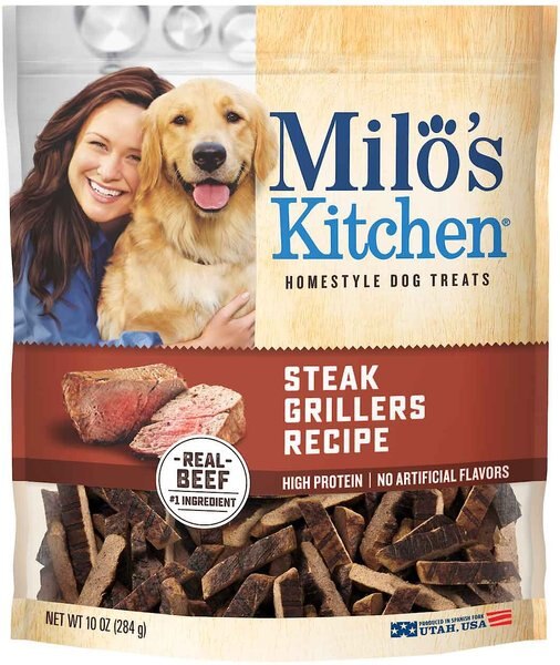 Milo's Kitchen Steak Grillers Recipe with Angus Steak Dog Treats