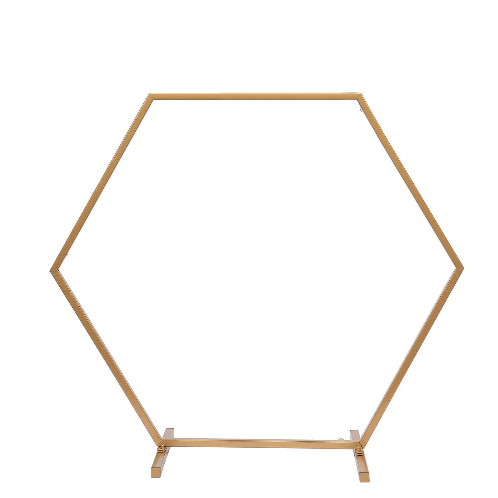 Gold Metal Hexagon Table Wedding Arch Centerpiece Stand, Geometric Self Standing Flower Balloon Frame 21