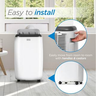 BLACK+DECKER 14000 BTU Cool 11500 BTU Heat 10000 BTU Cool(SACCCEC) Portable Air Conditioner Dehumidifier Heater RemoteWhite BPP10HWTB