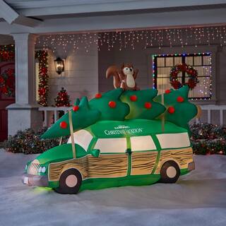 5.35 ft H x 8.50 ft. W LED National Lampoon Station Wagon with Tree Christmas Airblown Inflatable 23GM82269