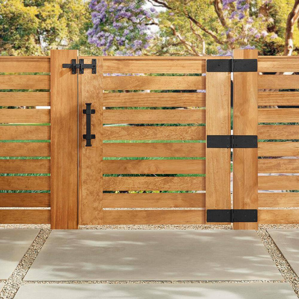 Everbilt Black Rust Defender Decorative Gate Hinge and Pull Set 60234