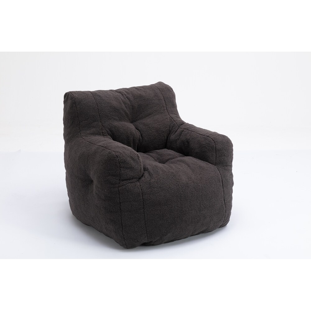 Modern Soft Tufted Foam Bean Bag Chair with Teddy Fabric