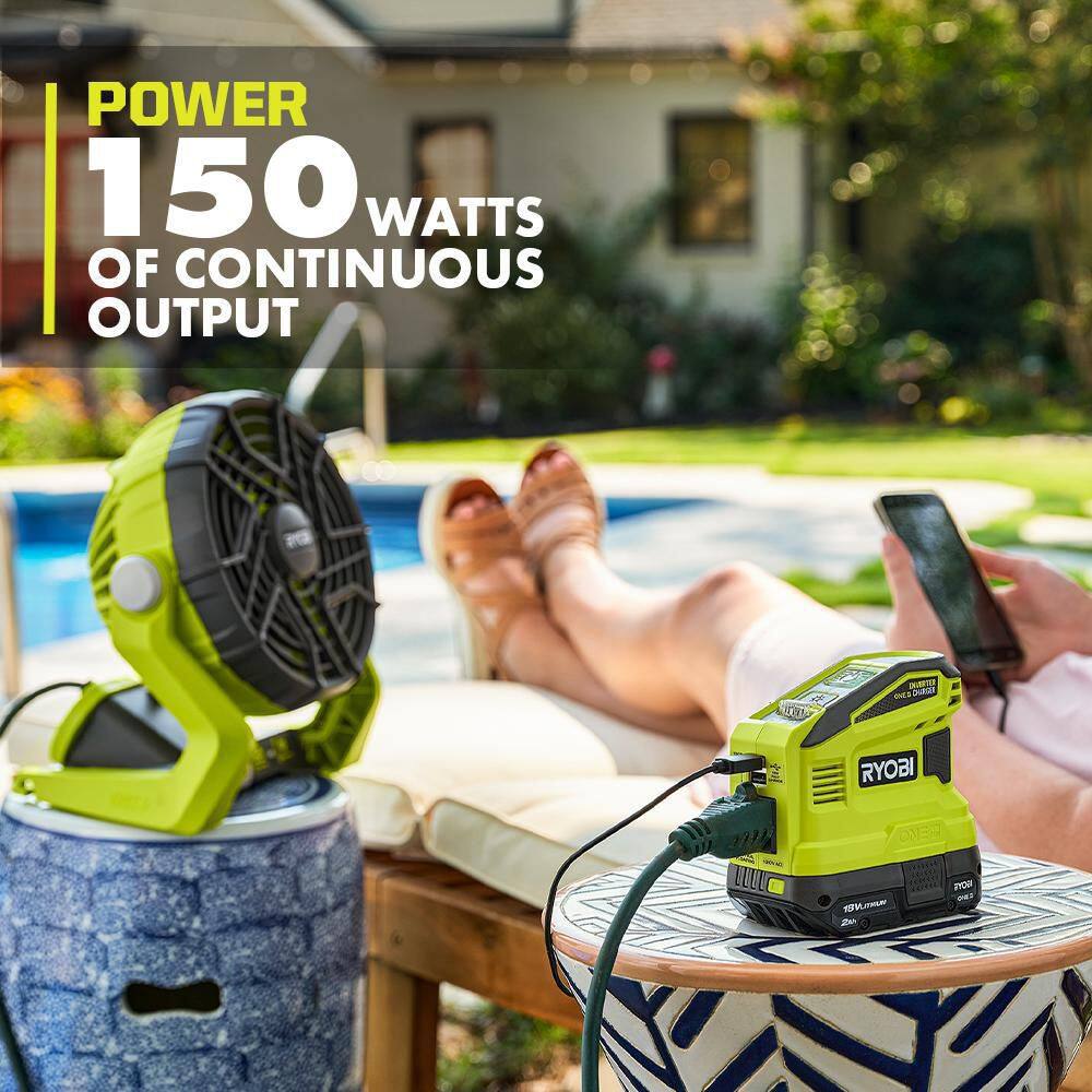 RYOBI 150-Watt Push Start Power Source and Charger for ONE+ 18-Volt Battery with 2.0 Ah Battery RYi150C