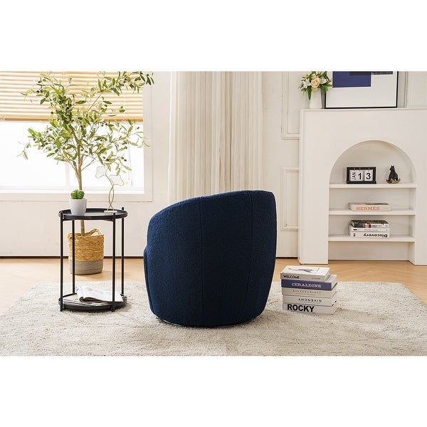 Teddy Fabric Swivel Accent Armchair