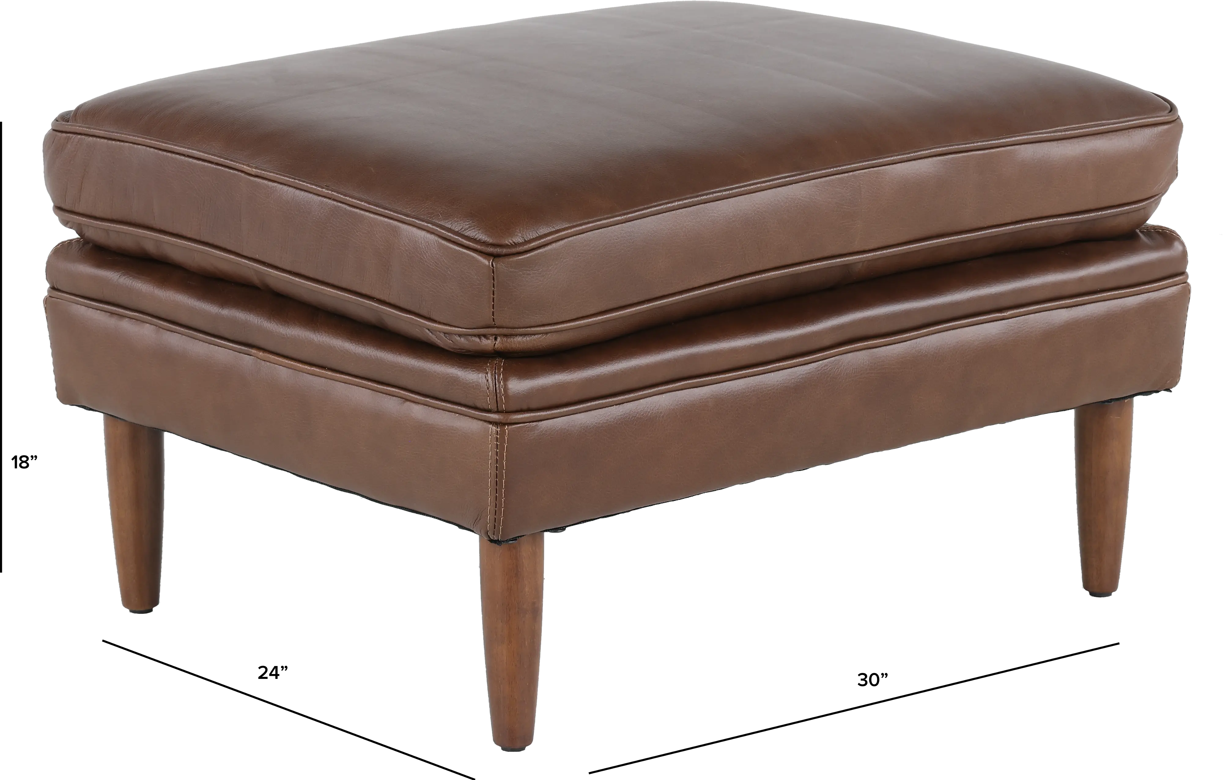 Volcano Brown Leather Ottoman