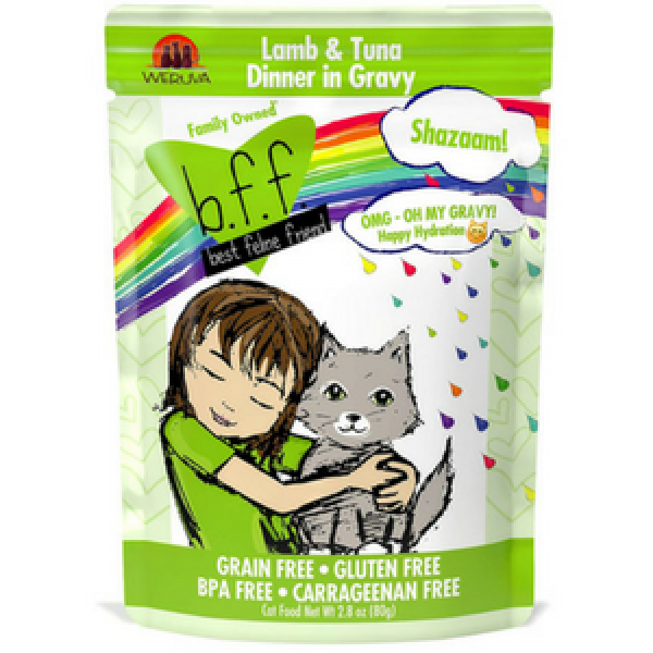 BFF OMG Lamb and Tuna Shazaam! Dinner in Gravy Wet Cat Food Pouches