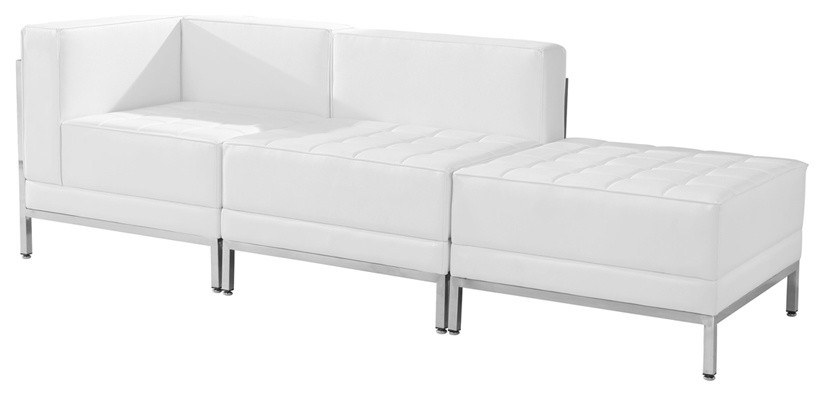 Flash Furniture White Leather Sectional Set   Contemporary   Sofas   by GwG Outlet  Houzz