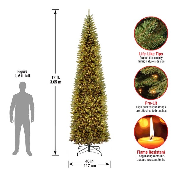 National Tree Company 14 ft. Kingswood PreLit Pencil Slim Christmas Tree