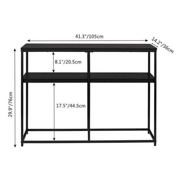 Industrial Style Console Table Double Black Oak Triamine Board