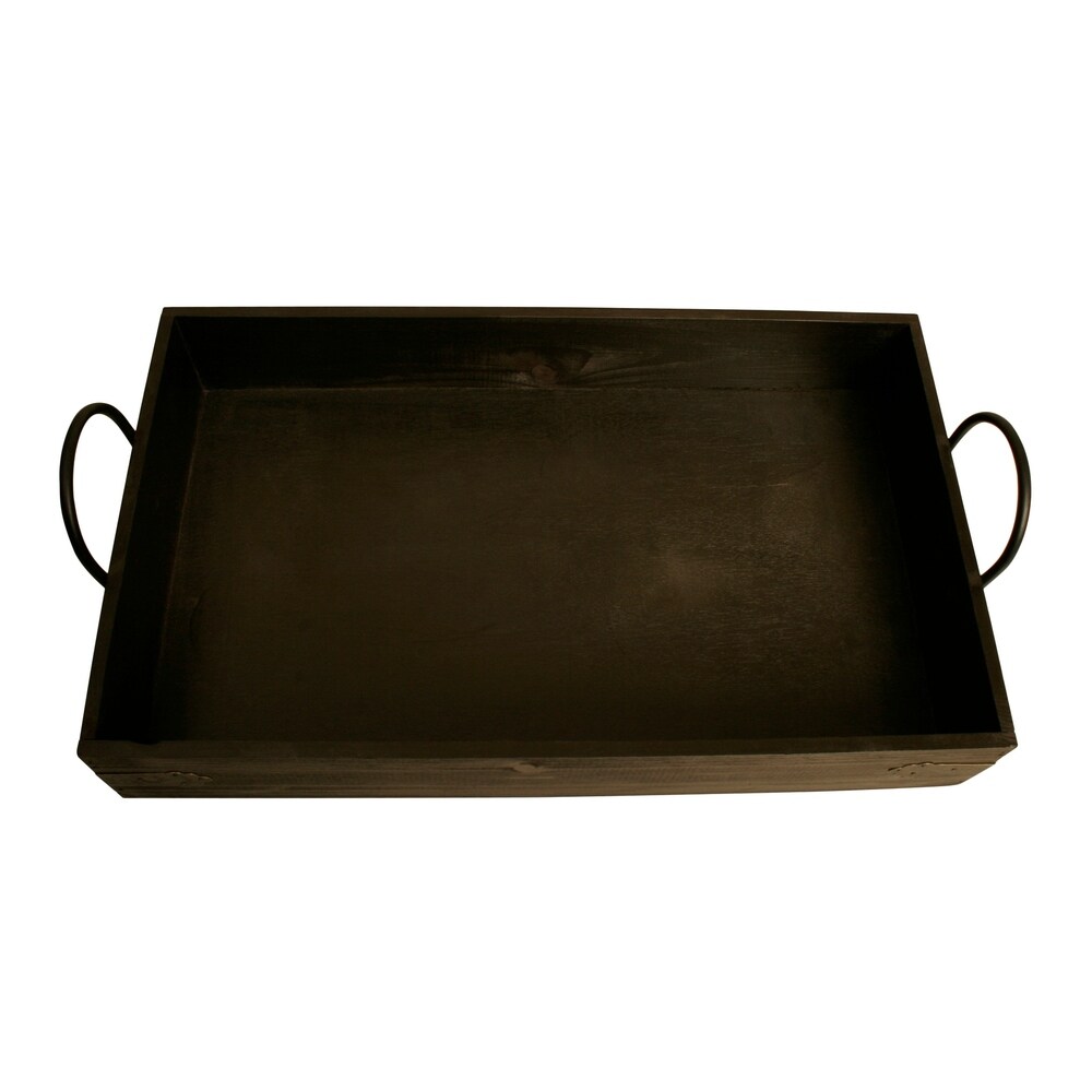 Wald Imports Brown Wood Decorative Tray