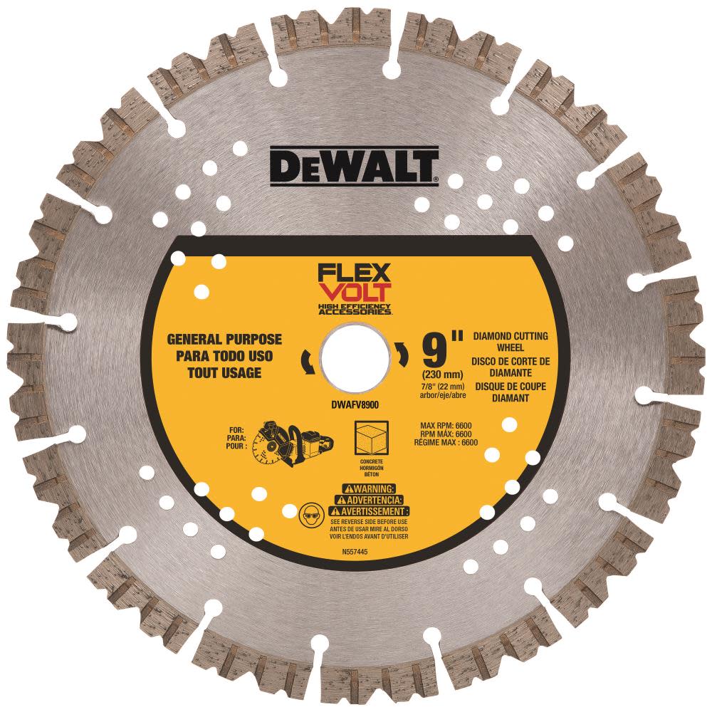 DEWALT 9 FLEXVOLT Diamond Cutting Wheel DWAFV8900 from DEWALT