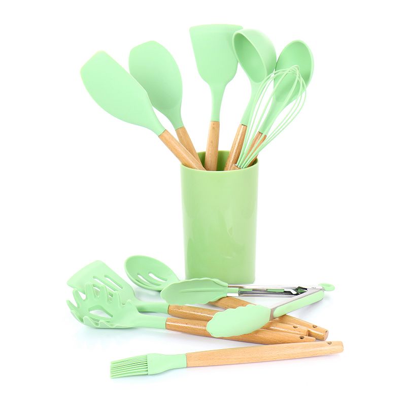 MegaChef Pro Silicone and Wood Cooking Utensils， Set of 12