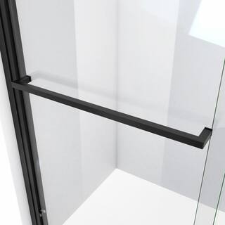 DreamLine Duet Plus 50 in. - 54 in. W x 72 in. H Sliding Semi Frameless Shower Door in Satin Black SHDR-1854720-09