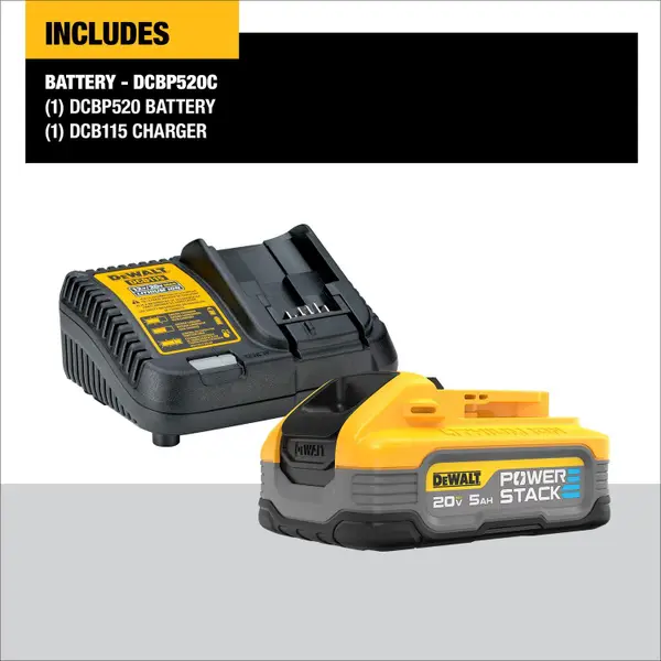 DEWALT 20V MAX POWERSTACK 5.0Ah Battery Kit