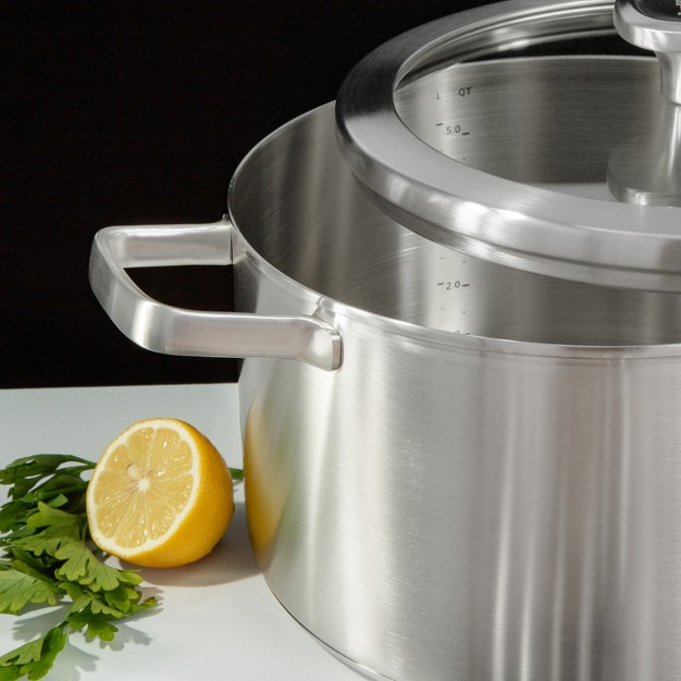 Berghoff Graphite Recycled 18 10 Stainless Steel Stockpot With Glass Lid