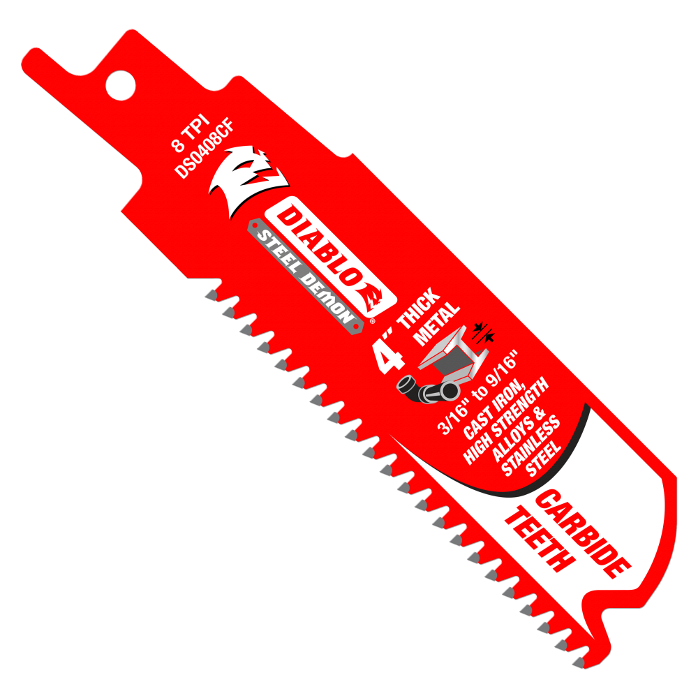 Diablo Tools 4 Steel Demon Carbide Reciprocating Blades for Thick Metal Cutting