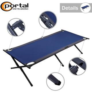 Portal 83 in. Steel Blue Folding XL Camping Cot PR-BD630-82701L-BL