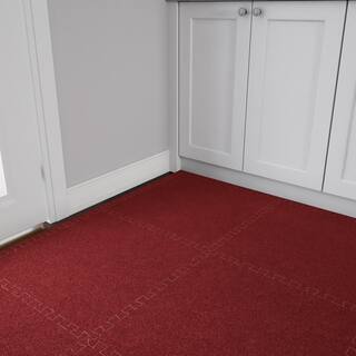 Stalwart Red 24 in. x 24 in. EVA Foam Floor Mat with Carpet Top (6-Pack) HW5500028