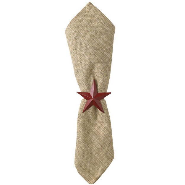 Park Designs Star Napkin Ring Red Set Of 4