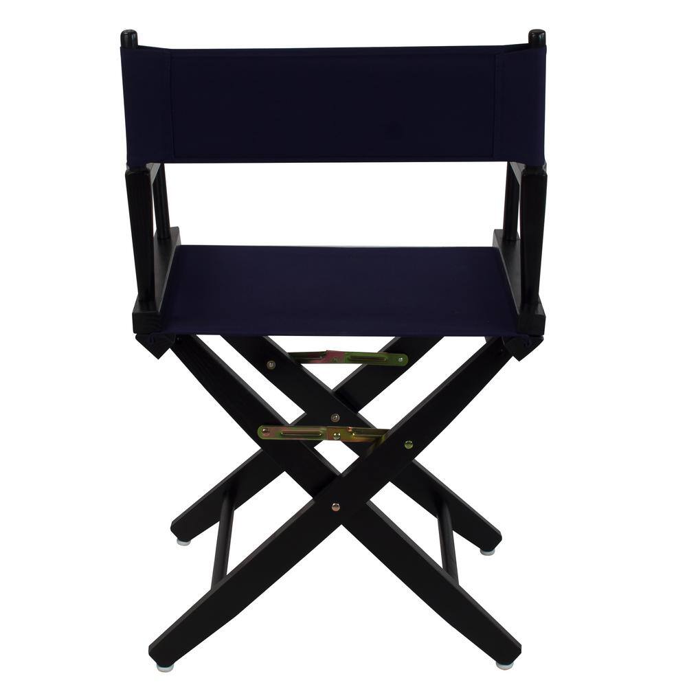 American Trails 18 in. Seat Height Extra-Wide Black FrameNavy Canvas New Solid Wood Folding Chair Set of 1 N206-02032-10