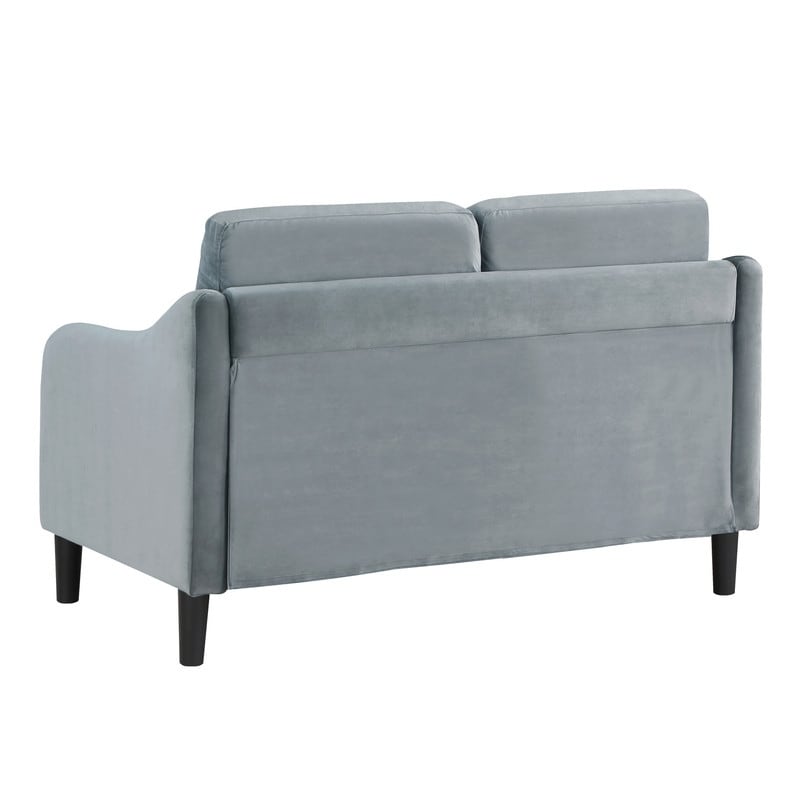 2 Seat Sofa Soft Loveseat for Living Room  Grey Velvet