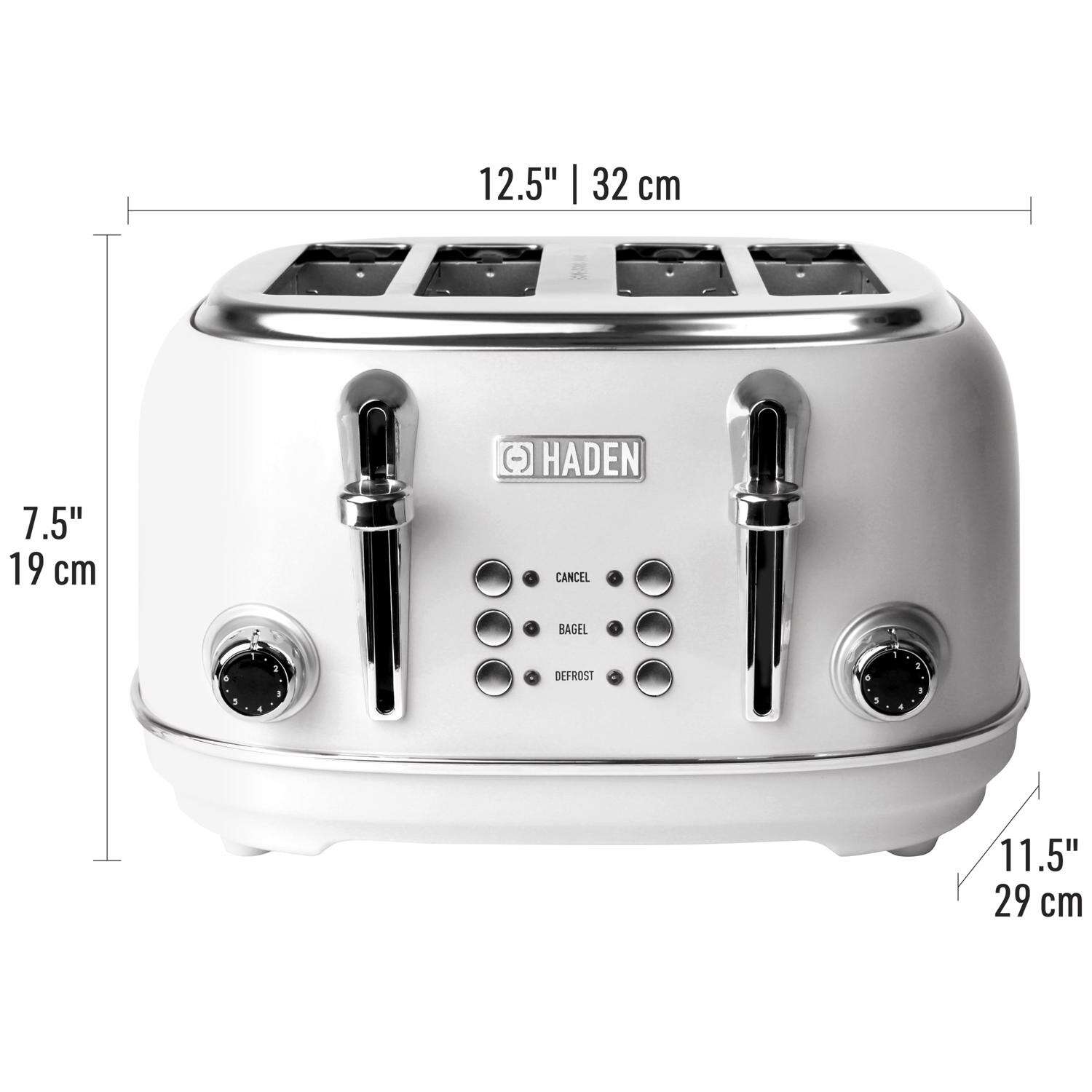 Haden Heritage Stainless Steel White 4 slot Toaster 8 in. H X 13 in. W X 12 in. D