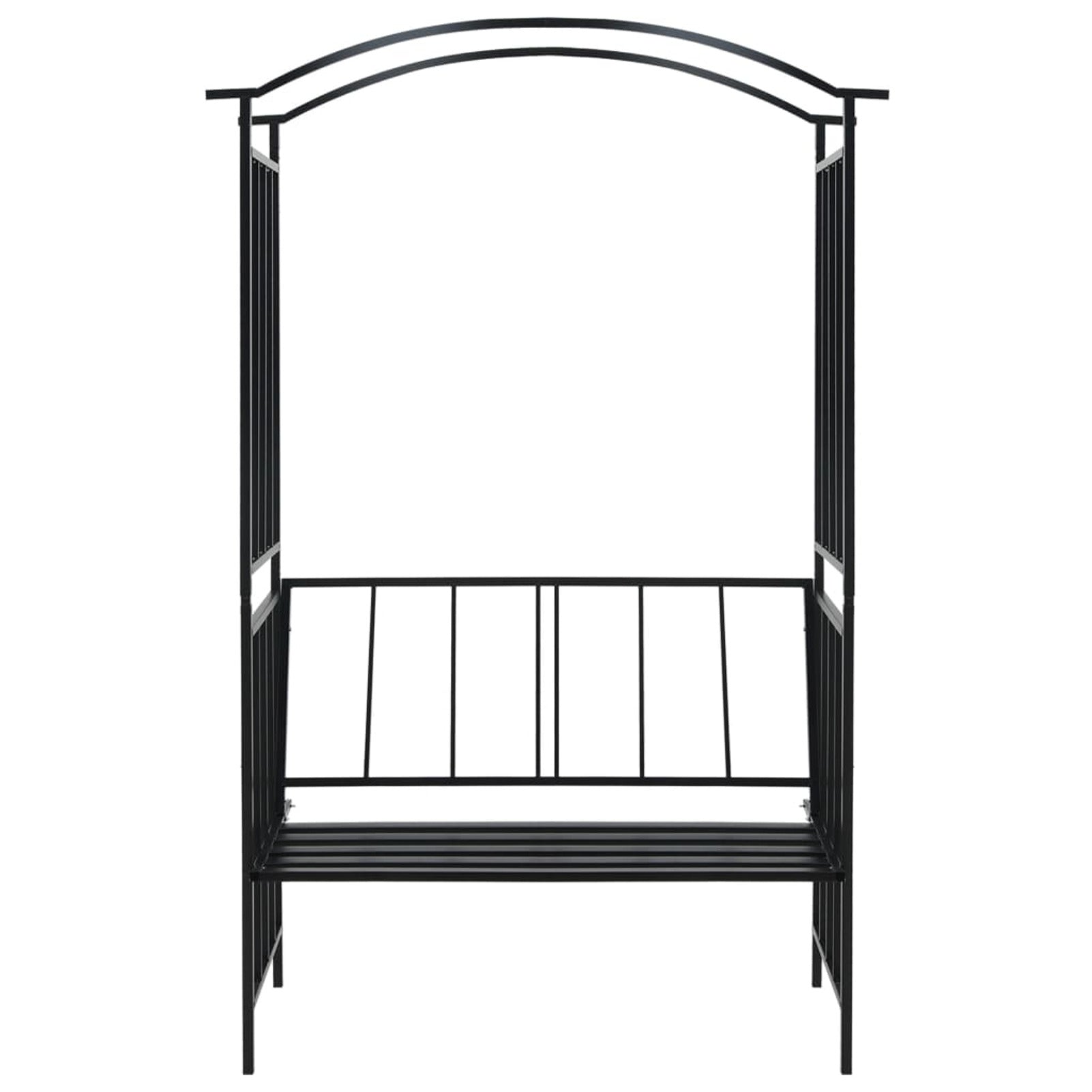 Garden Arch with Bench Black 50.4