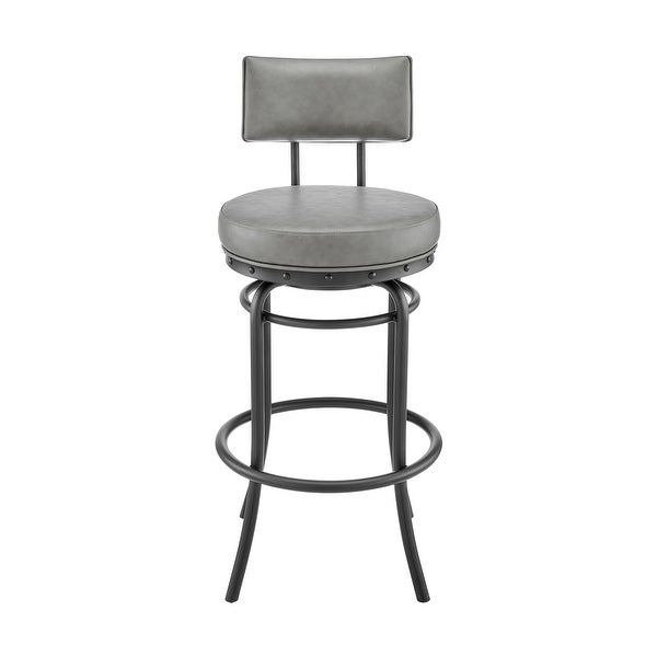 Rees Modern Swivel Counter/Bar Stool in Faux Leather and Metal