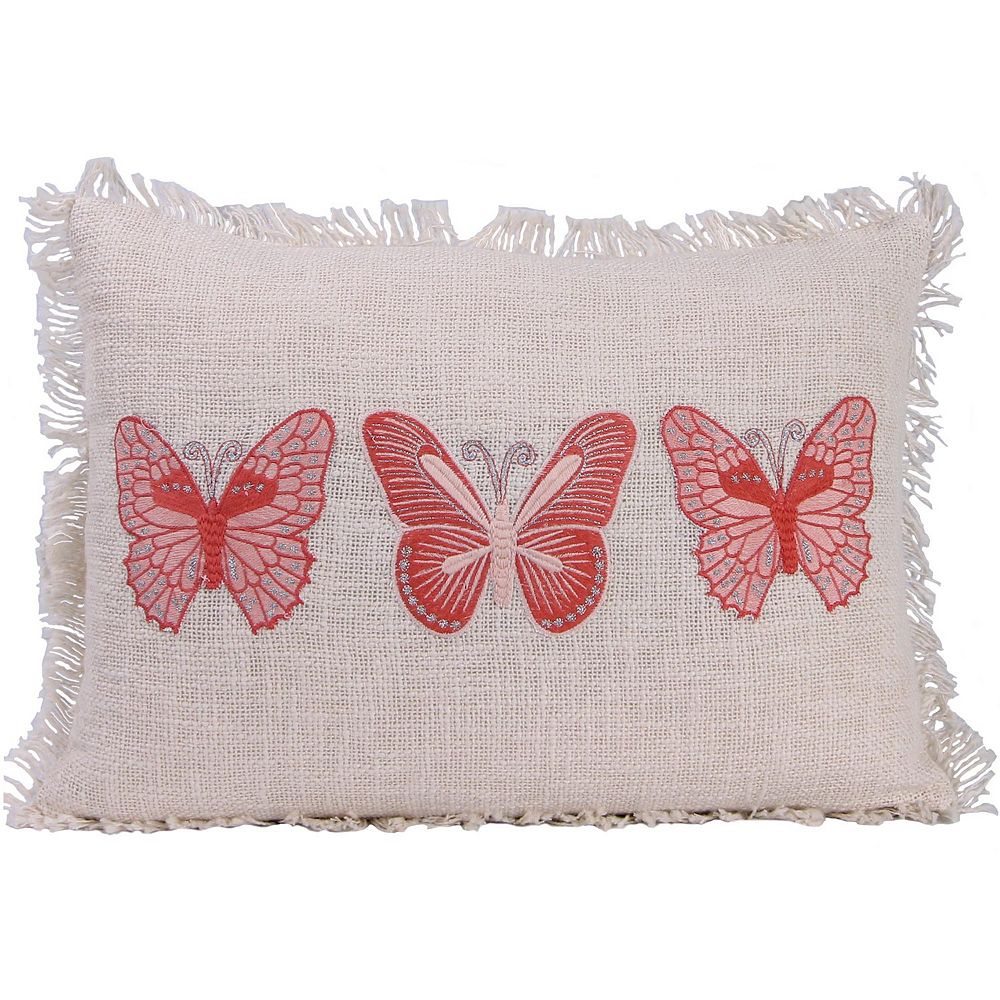 Jordan Manufacturing Butterflies Indoor Outdoor Throw Pillow