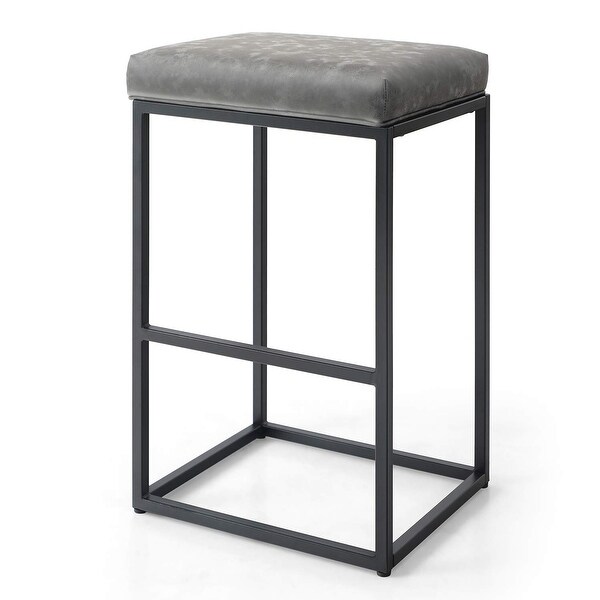 PHI VILLA 24''/ 30'' Height Metal Frame Modern Square Barstool