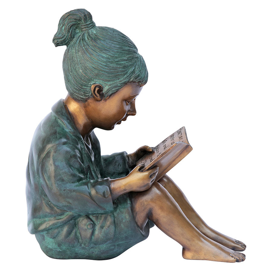 Design Toscano Story Book Girl Bronze Garden Statue