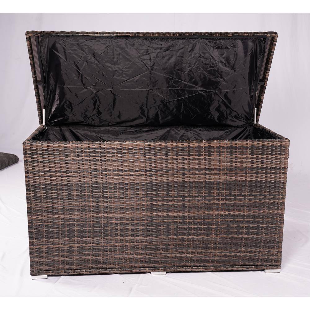 DIRECT WICKER Max 264 Gal. Flip-Top Wicker Outdoor Storage Box in Brown PA-3256B